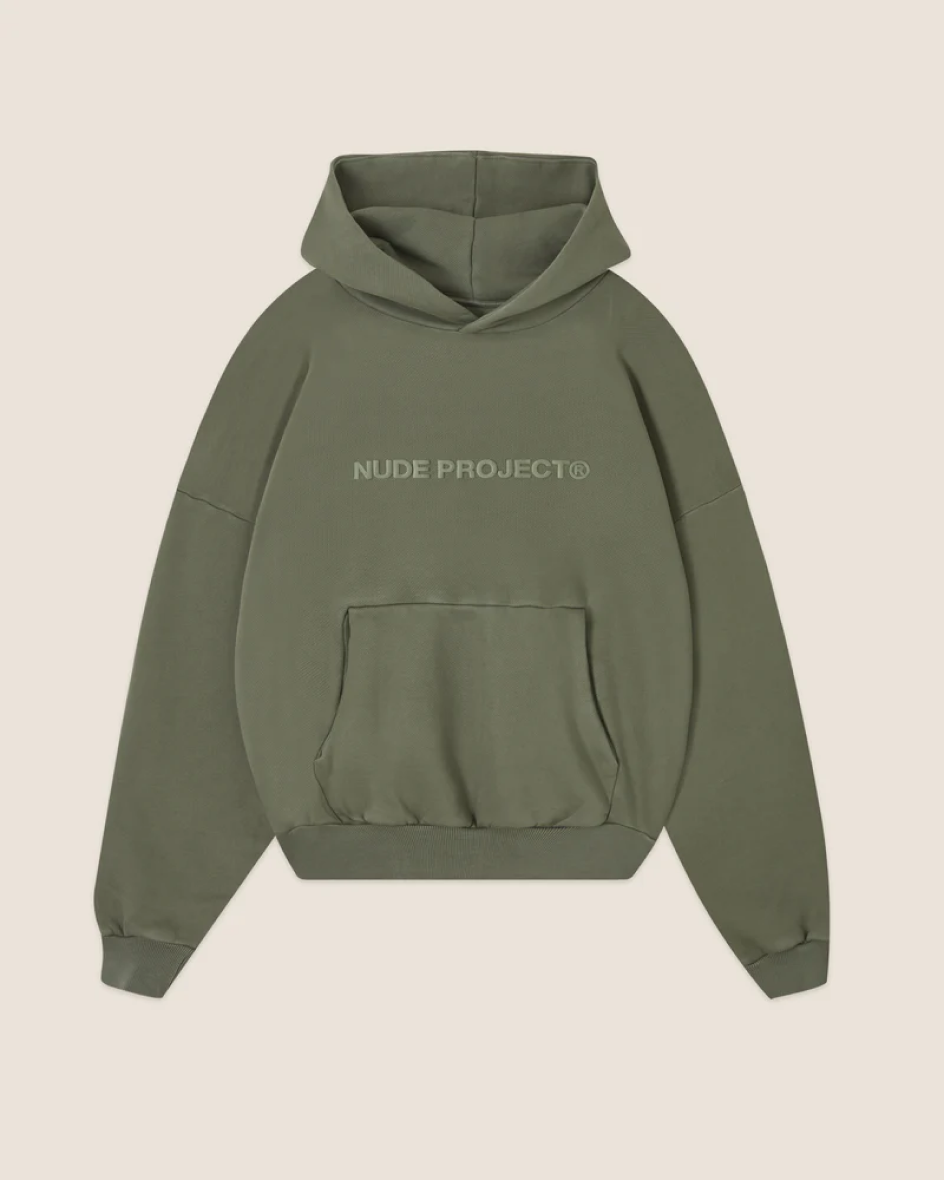 Boxy Hood Washed Khaki