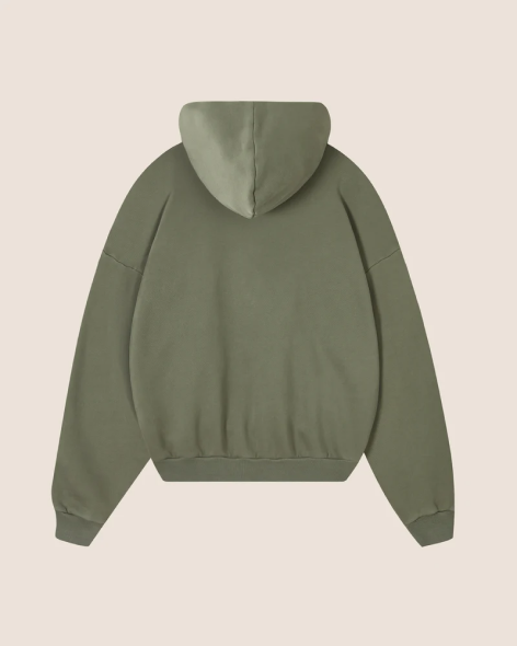 Boxy Hood Washed Khaki